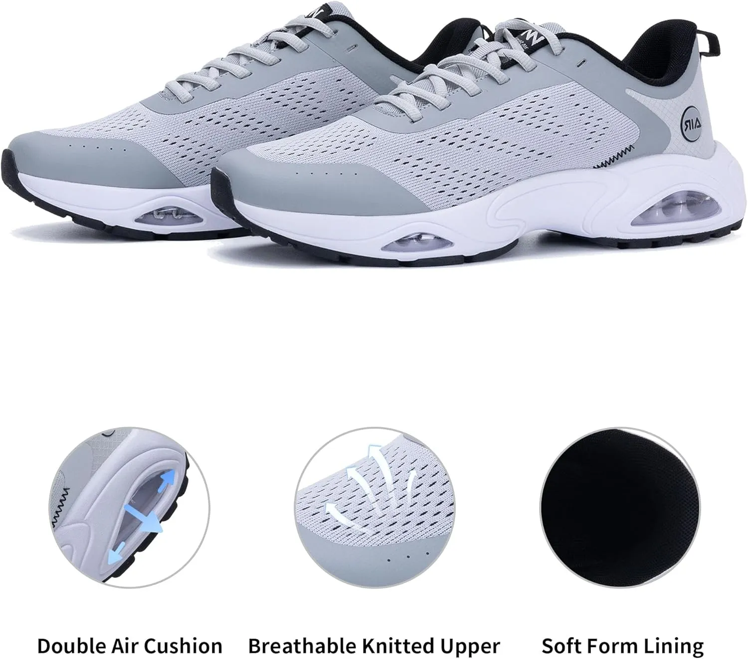 Mens Running Shoes Tennis Walking Sneaker Air Cushion Slip on Shoes for Gym Jogging Fitness Size 8-13