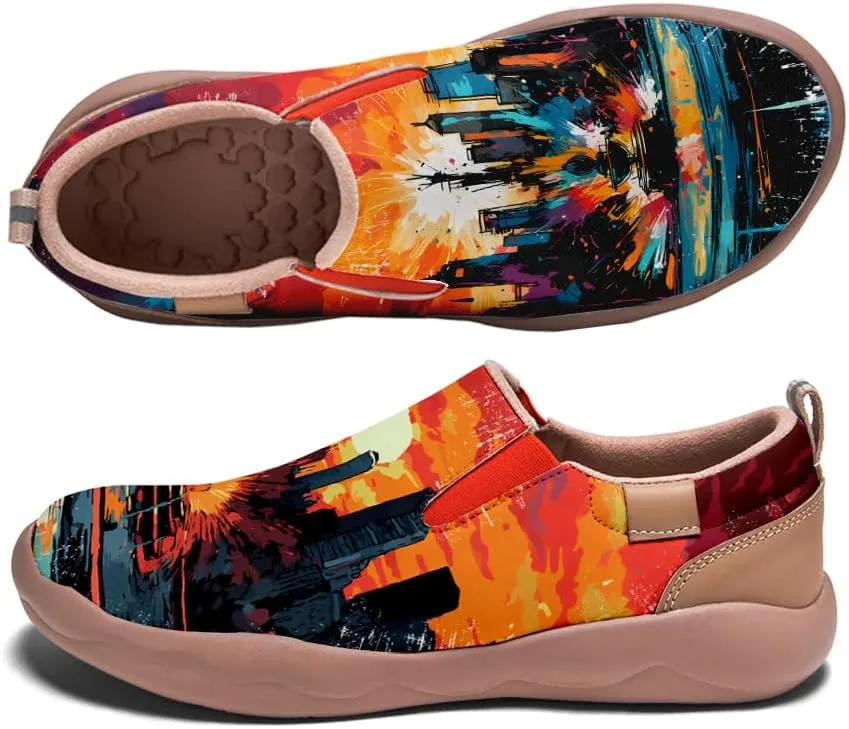 Men's Walking Travel Shoes Art Painted Slip On Loafers Lightweight Comfort Casual Sneakers