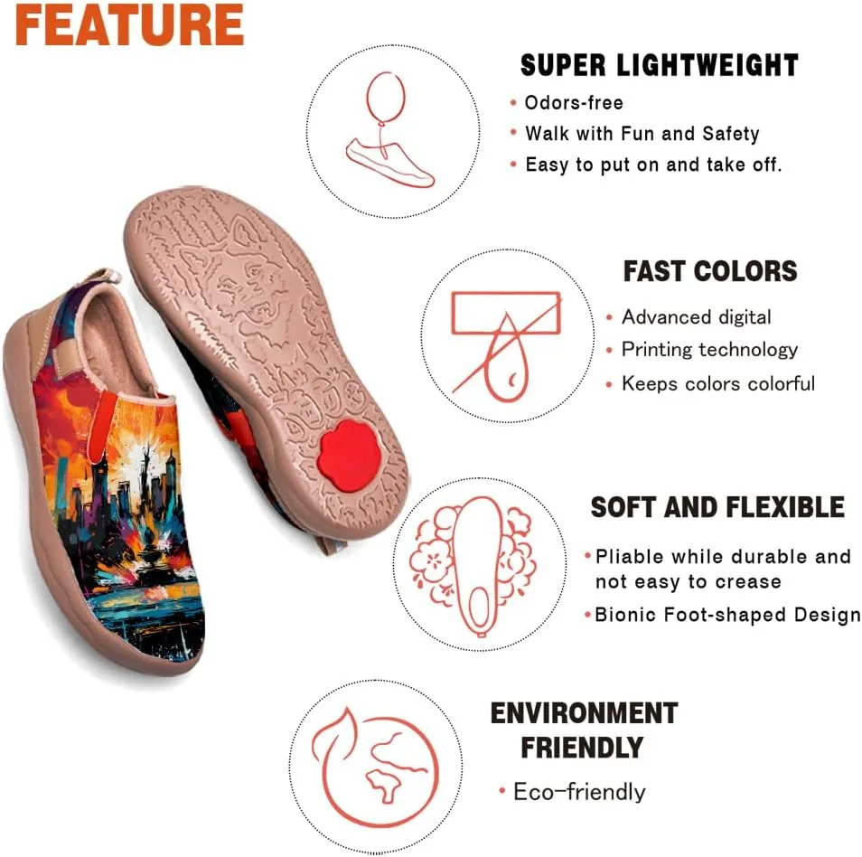 Men's Walking Travel Shoes Art Painted Slip On Loafers Lightweight Comfort Casual Sneakers