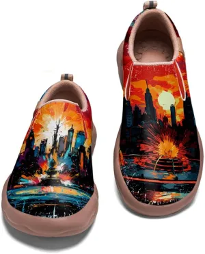 Men's Walking Travel Shoes Art Painted Slip On Loafers Lightweight Comfort Casual Sneakers