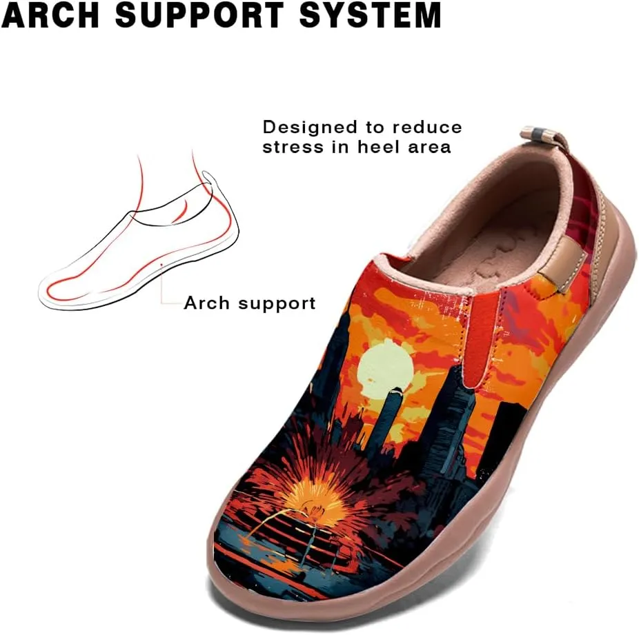Men's Walking Travel Shoes Art Painted Slip On Loafers Lightweight Comfort Casual Sneakers