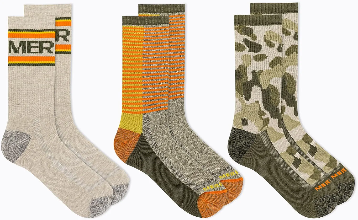 Merrell Women's 3 Pack Performance Hiker Socks (Low Cut Tab/Quarter/Crew)
