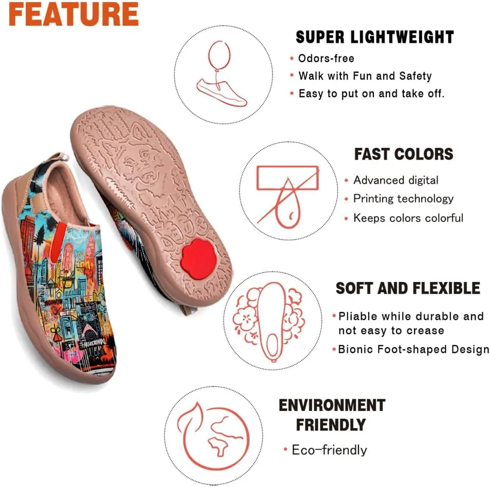 Slip On Loafers for Men Lightweight Cozy Casual Shoes Art Painted Walking Travel Sneakers