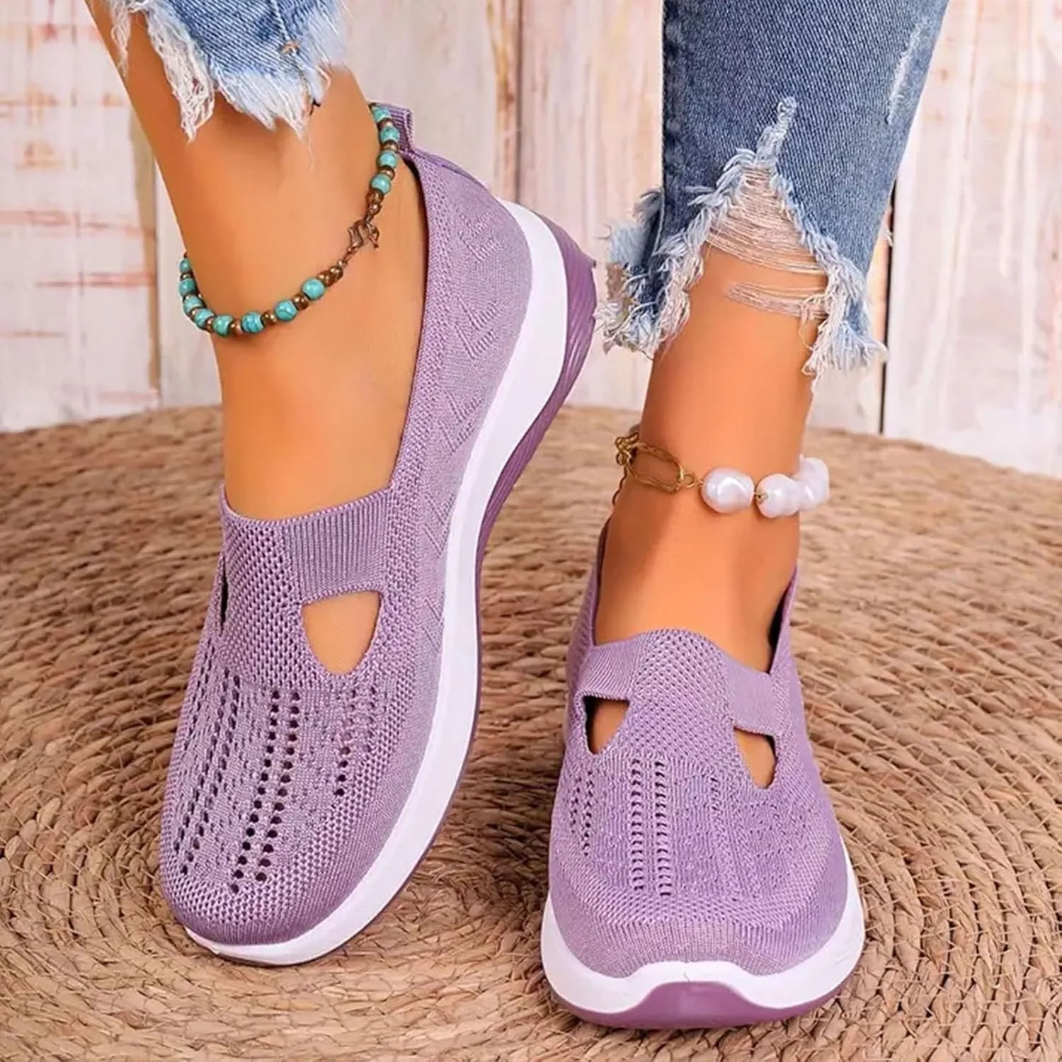 Women Comfy Orthopedic Walking Shoes, 2025 New Orthopedic Shoes Wide Width Women's Breathable Slip On Arch Support Non-Slip Sneakers Lightweight Walking Sneakers for Plantar Fasciitis