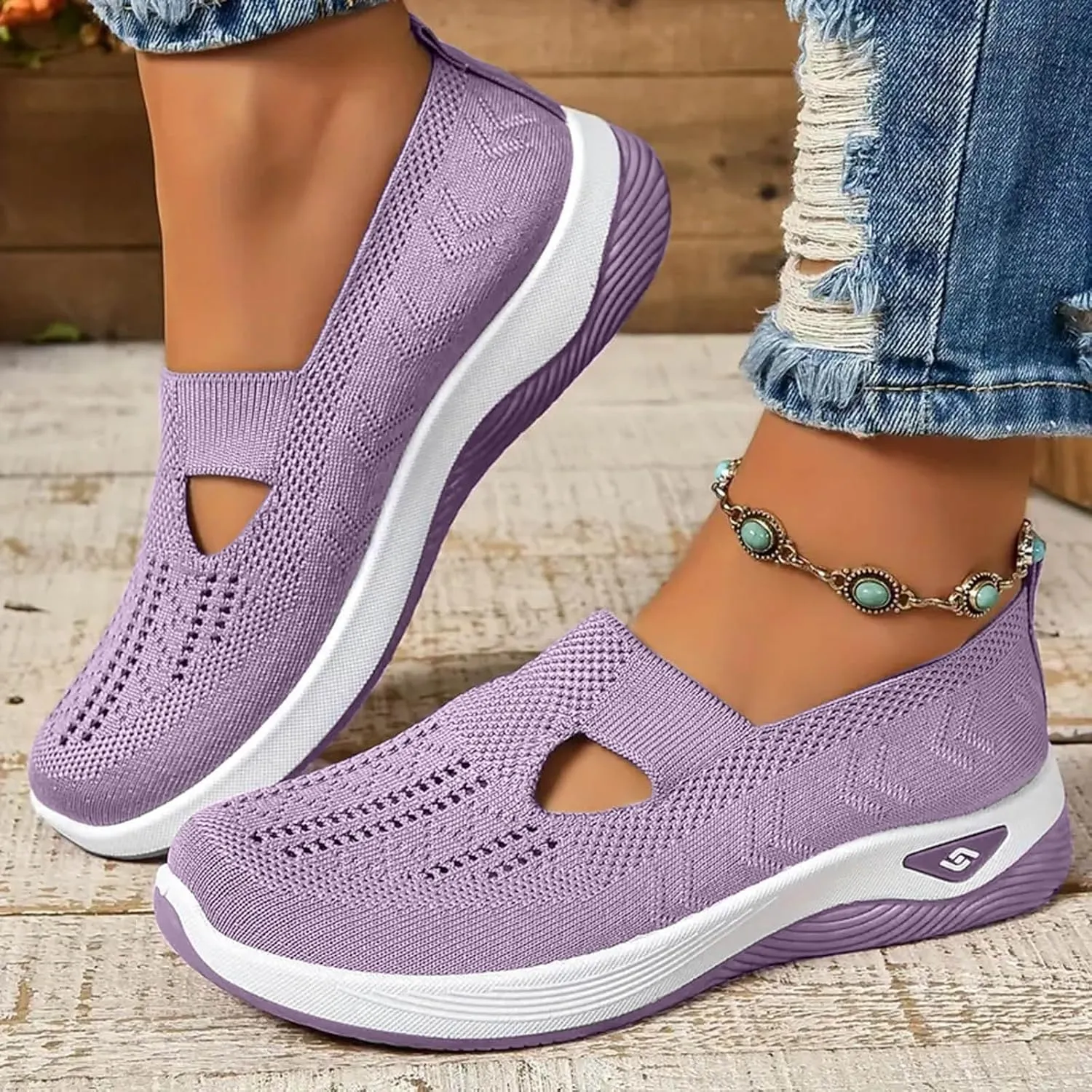 Women Comfy Orthopedic Walking Shoes, 2025 New Orthopedic Shoes Wide Width Women's Breathable Slip On Arch Support Non-Slip Sneakers Lightweight Walking Sneakers for Plantar Fasciitis
