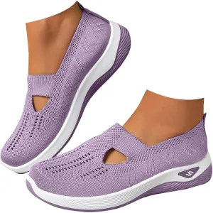 Women Comfy Orthopedic Walking Shoes, 2025 New Orthopedic Shoes Wide Width Women's Breathable Slip On Arch Support Non-Slip Sneakers Lightweight Walking Sneakers for Plantar Fasciitis
